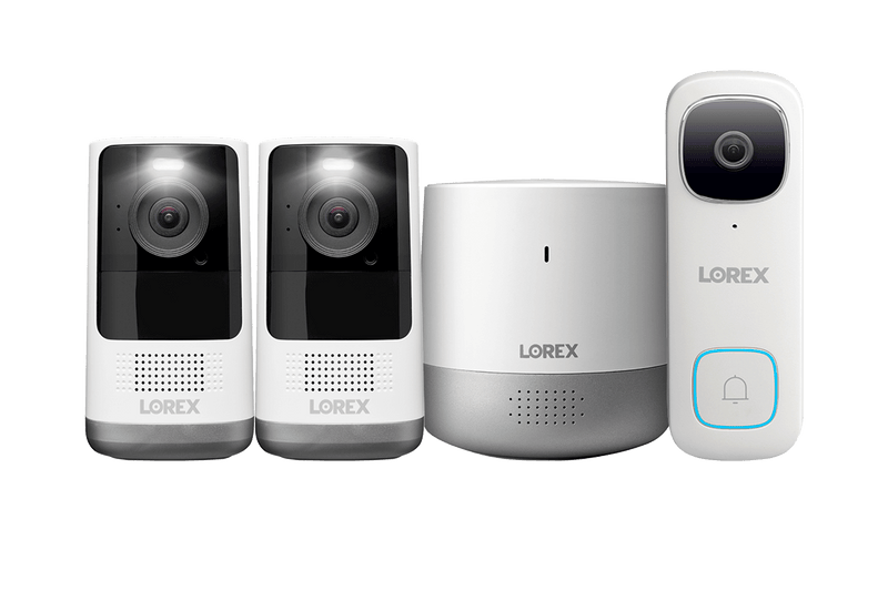 Lorex 2K Battery-Operated Security System (2-Cameras) with 2K QHD Wi-Fi Video Doorbell