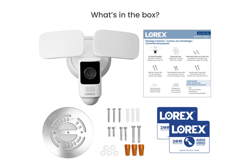 Lorex 2K Wi-Fi Floodlight Security Camera (32GB, Cloud-Enabled)