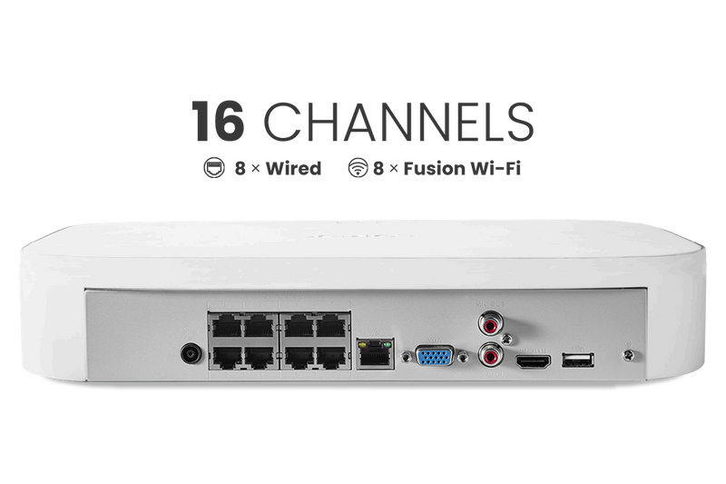 Lorex Fusion Series NVR with A20 (Aurora Series) IP Bullet Cameras - 4K 16-Channel 2TB Wired System