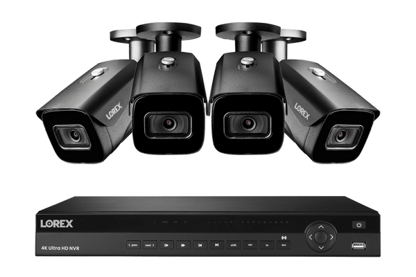 Lorex 4K (16 Camera Capable) 4TB Wired NVR System with Nocturnal 3 Smart IP Bullet Cameras with Listen-In Audio and 30FPS