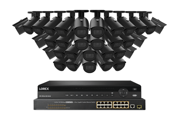 Lorex Elite Series NVR with A20 (Aurora Series) IP Bullet Cameras - 4K 32-Channel 8TB Wired System