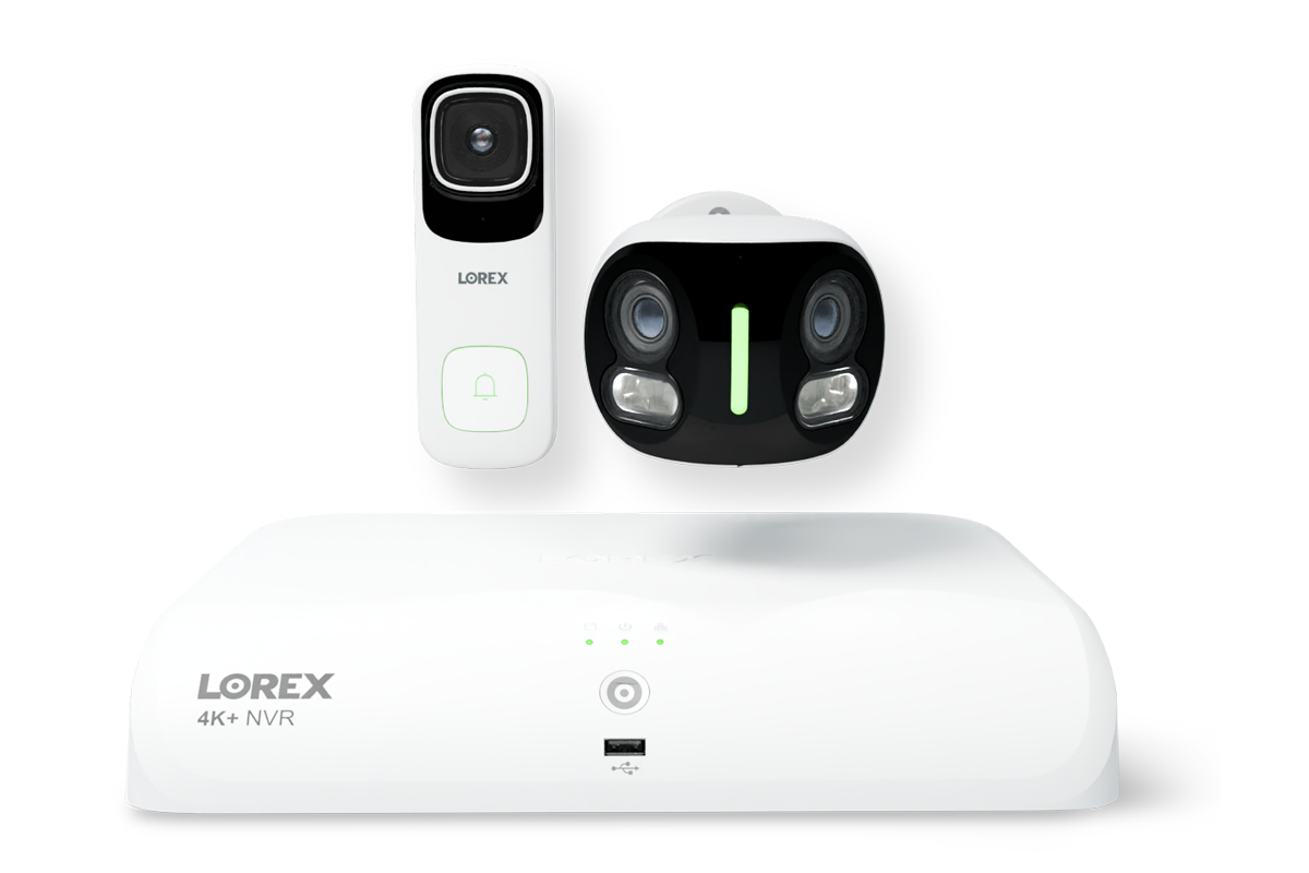 Lorex Fusion Wireless NVR Security camera system with wired 4K wi-fi security camera and Video Doorbell